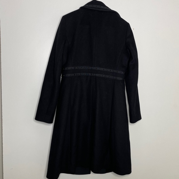 Boss Womens Wool Coat Black Studded Size 10 - Picture 8 of 9
